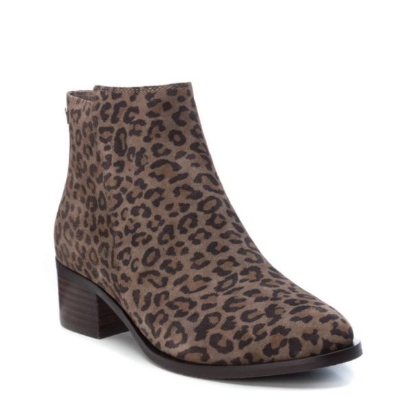 bottines cuir leopard